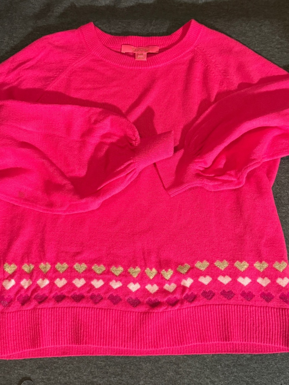Lily Pulitzer Pink Sweater with Hearts - Size XS